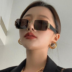 Vintage Sonnenbrille mit quadratischem Metallrahmen