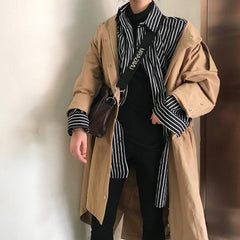 Vintage Vertical Thin Stripes Oversized Shirt