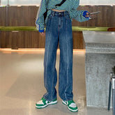 Vintage verwaschene blaue High Waist Loose Jeans