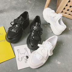 White And Black Cyber Platform Sneakers