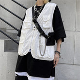 White Black Teenage Fashion Tooling Vest