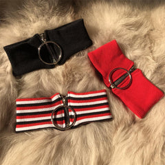 Breites, elastisches Halsband mit Reißverschluss