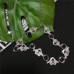Winged Hearts 90S Aesthetic Silver Choker Necklace