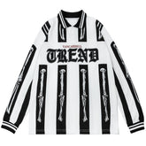 Vintage Striped Skull Cotton Oversized Sweatshirt