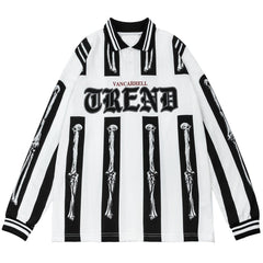 Vintage Striped Skull Cotton Oversized Sweatshirt