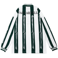 Vintage Striped Skull Cotton Oversized Sweatshirt