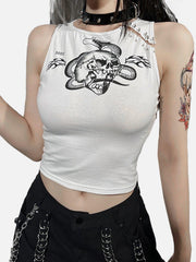Skull Snake Print Vest