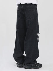 Gothic Alphabet Hole Jeans