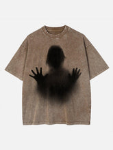 Dark Shadow Portrait Graphic Washed Tee