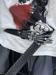 Skeleton Hand Rivets Belt