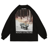 Forest Trailer Print Oversized Sweatshirt