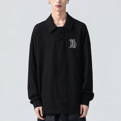 Solid Color Embroidery Sweatshirt