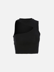 Off Shoulder Sleeveless Irregular Vest
