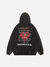 Skeleton Letters Washed Hoodies