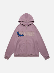 Skeleton Bat Zip Up Hoodie