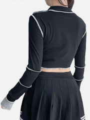 Sewing Thread Long Sleeve T Shirts