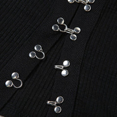 Punk Navel Metal Button Short Sleeve T Shirt