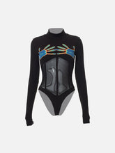 Mesh Neon Palm Long Sleeve Jumpsuit