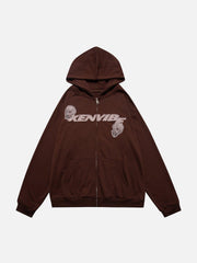 Skeleton Hourglass Zip Up Hoodie