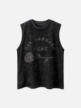 Gothic Alphabet Rose Suede Vest