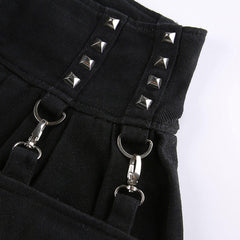 Dark Irregular Detachable Rivets Pants