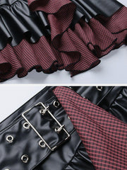 Contrasting Colors Plaid Skirt