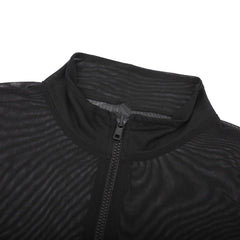 Sexy Perspective Zip Up Long Sleeve Jumpsuit