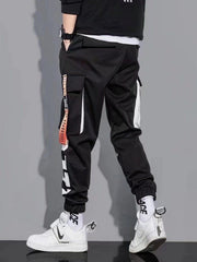 Function Ribbons Print Cargo Pants