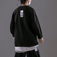Basic Embroidery Fake Two Sweatshirt