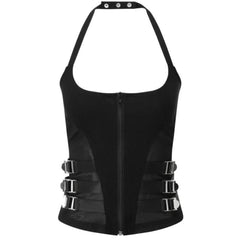 Sling Stitching Buckle Zipper Body Sculpting Vest