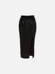Zip Up Split Skirt
