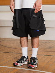 Patchwork Pockets Samurai Shorts