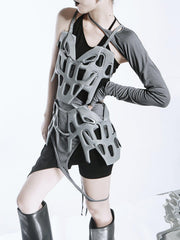 Cyberpunk Hollow Vest Suit