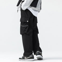 Zipper Pockets Drawstring Pants