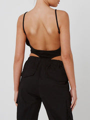 Solid Color Sexy Folds Jumpsuit