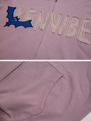 Skeleton Bat Zip Up Hoodie