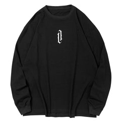 Solid Color Label Embroidery Sweatshirt