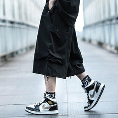 Function Belt Oversized Wide Leg Shorts
