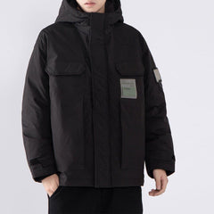 Function Labeling Hooded Winter Down Coat