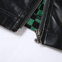 Chain Plaid PU Vest