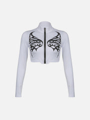 Motorcycle Abstract Print Long Sleeve T Shirt