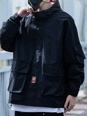 Solid Color Big Pocket Cargo Jacket