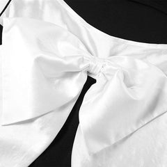 Solid Color Sexy Bow Tie Dress