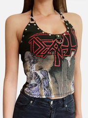 Gothic Print Studs Vest
