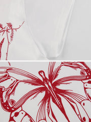 Butterfly Print Short Sleeve T Shirt