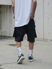 Patchwork Chain Pocket Cargo Shorts