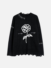 Flower Ripper Hole knit Sweater