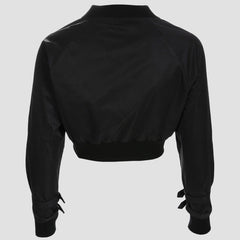 Function Fake Zipper Ribbon Jacket