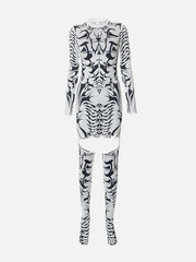 Vintage Print Pantyhose Dress