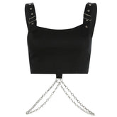 Sexy Punk Chain Crop Sling Vest